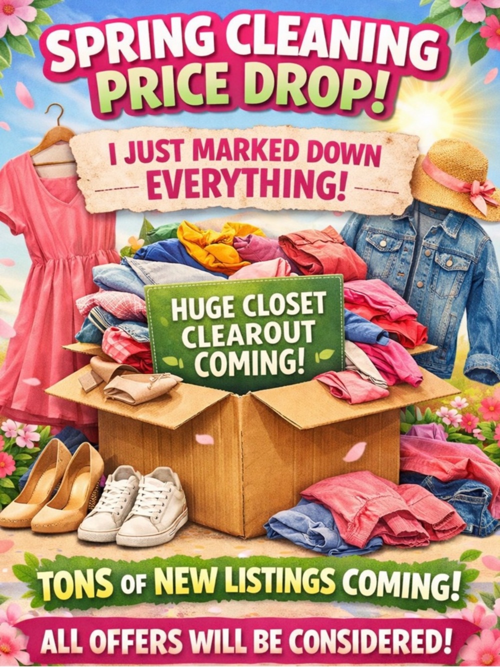 Spring Closet Sale Flyer - Colorful Clothing Collage